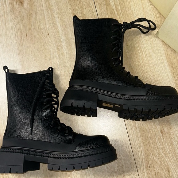 Simmi London Luke black lace up chunky boots - Picture 3 of 4